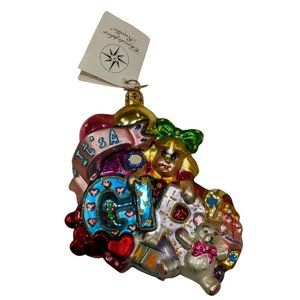 Christopher Radko "It's a Girl!" Vintage 2001 Fine Glass Ornament N…